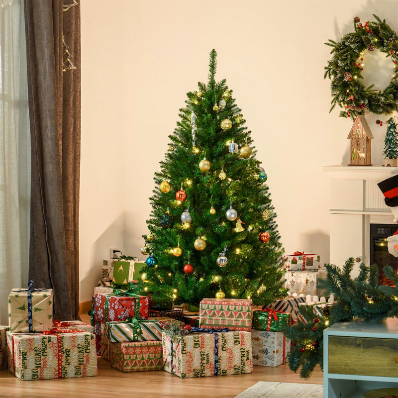 Lighted Artificial Christmas Tree, 4.92ft H x 2.76ft W