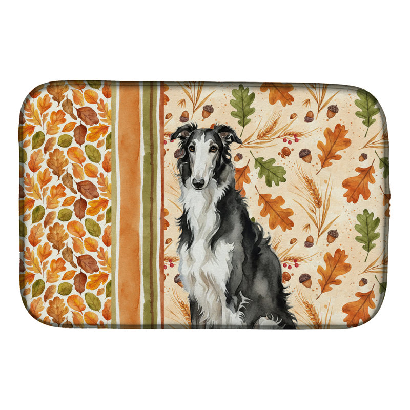 Tapis noir et blanc d'automne