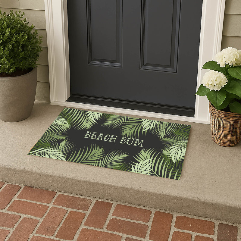 Paillasson Waving Palm Beach, Gris anthracite, L 34 po x L 21 po