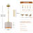 1-Light Gold Single Drum Pendant With Gray Fabric Shade