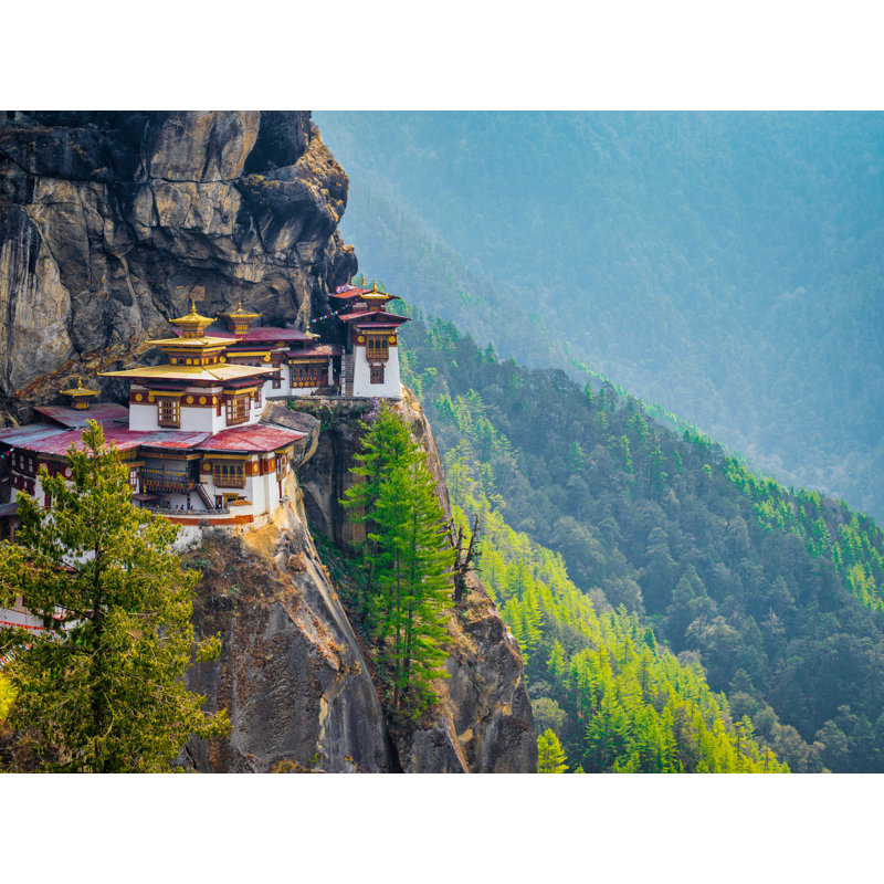 Bhutan's Tiger's Nest Print by Mark Paulda, Wrapped Canvas, 24" H x 32" W