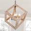 Luminaire suspendu rectangulaire à 1 lumière avec accents en bois Turman