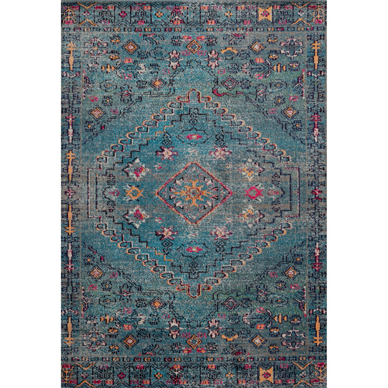 Tapis oriental bleu Risinger, Rectangle 5 pi 3 po x 7 pi 7 po