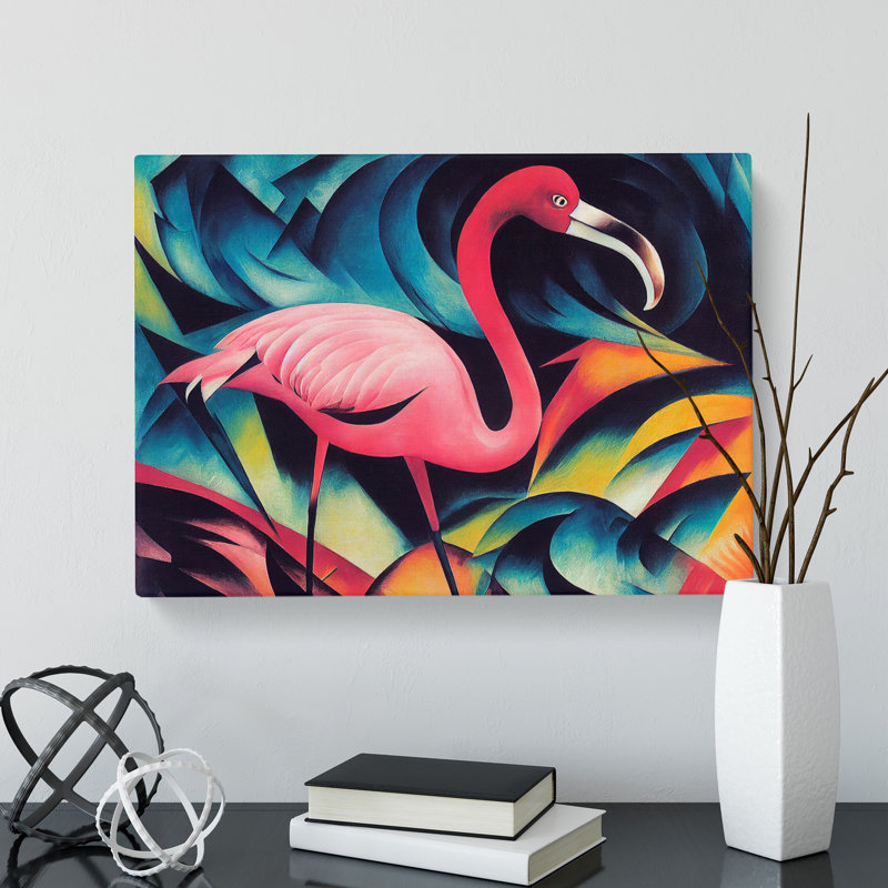 Flamingo Abstract Art Vol.2 - Wrapped Canvas, 50cm H x 76cm W x 3cm D