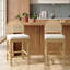 Ensemble de 4 tabourets de bar en bois avec dossier en rotin naturel-1527658597