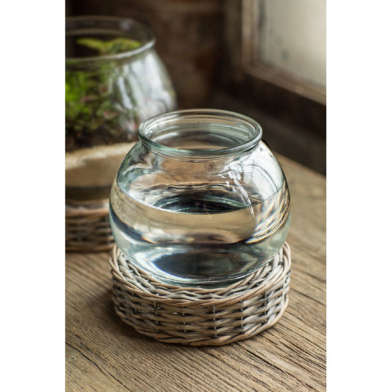 Terrarium à mèche et à verre Blevens, H 7,5 po x l 7 po x P 7 po