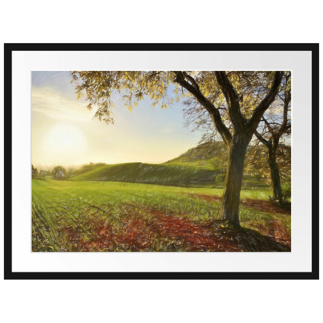 Gerahmtes Poster Landschaft im Herbst