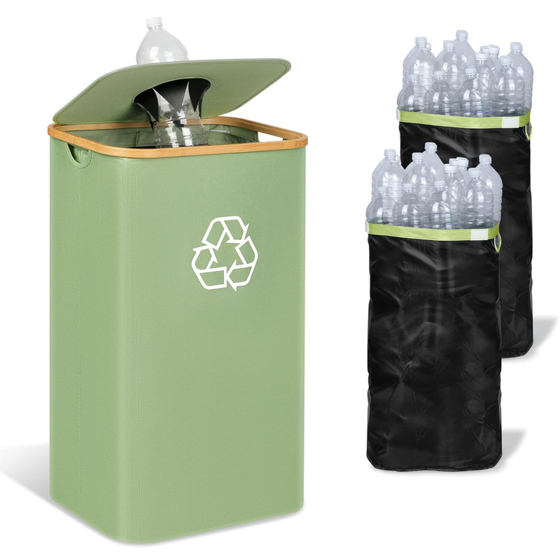 29 bacs de recyclage pour la cuisine, bacs de recyclage d'intérieur avec couvercle, grande corbeille de 110 L