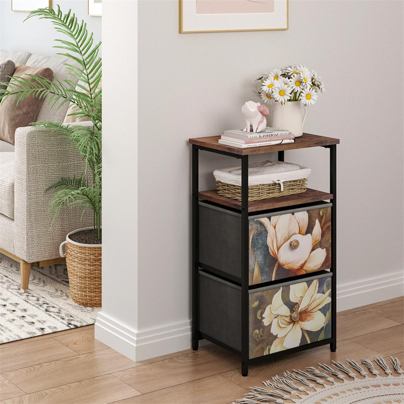 39.9cm W Metal Bedside Table