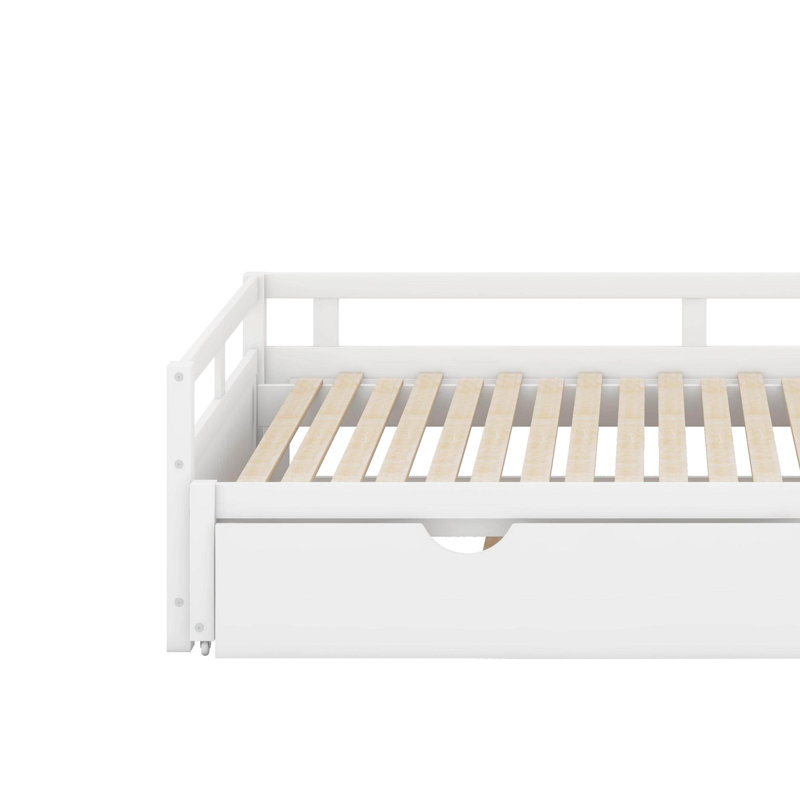Twin Size Extending Daybed With Trundle, White