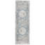 Tapis de couloir turc 3 x 3 argent et bleu
