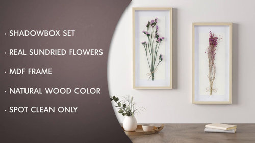 Madison Park Avant Garden Floral Natural Shadowbox 2 Piece Set