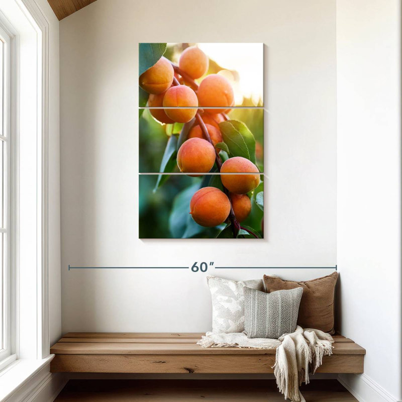 Yarlin abricots sur une branche, H 45 po x l 28 po