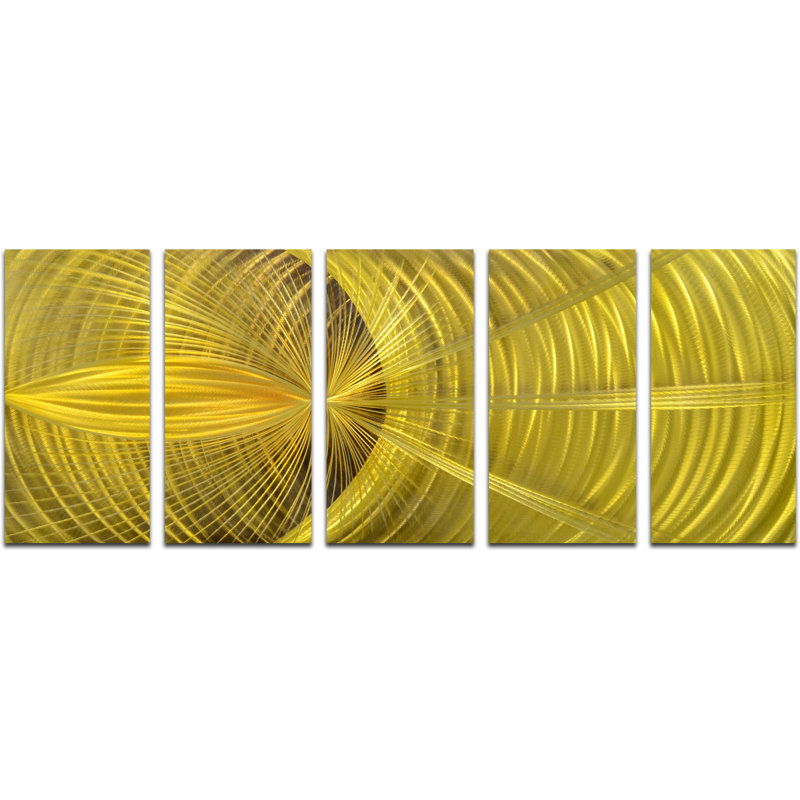 Ensemble de décoration murale golden hypnotic yellow sphere