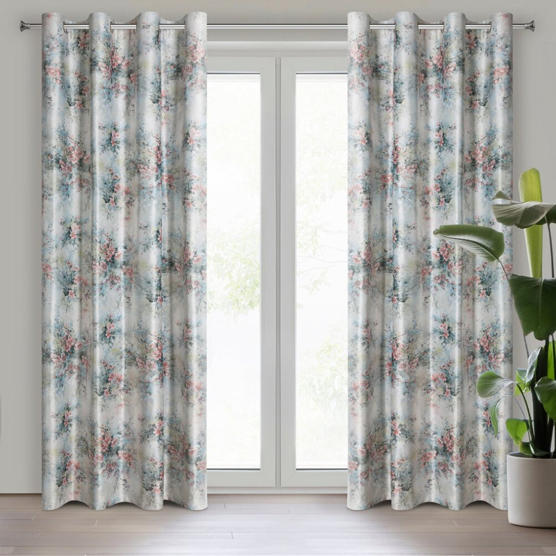 Lewiston 100% Polyester Blackout Curtain Single Panel, Pink