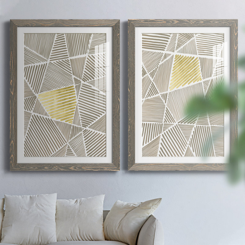 Crossbar IPremium, reproduction d'art encadrée 2 pièces, H 31,5 po x l 47 po x P 1,5 po, Cadre en papier gris