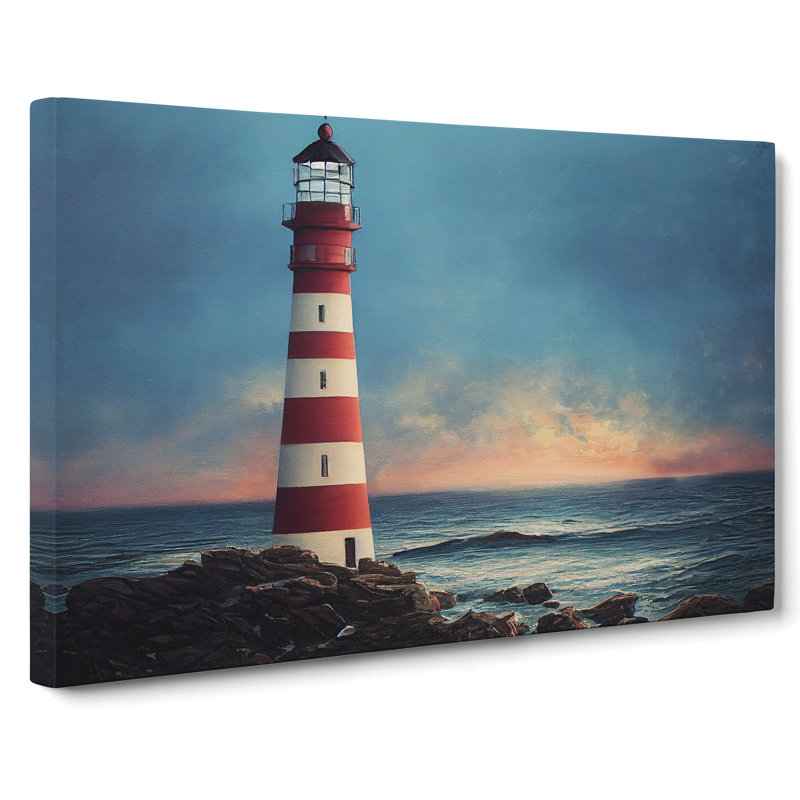 Artistic Lighthouse - Wrapped Canvas, 50cm H x 76cm W x 3cm D