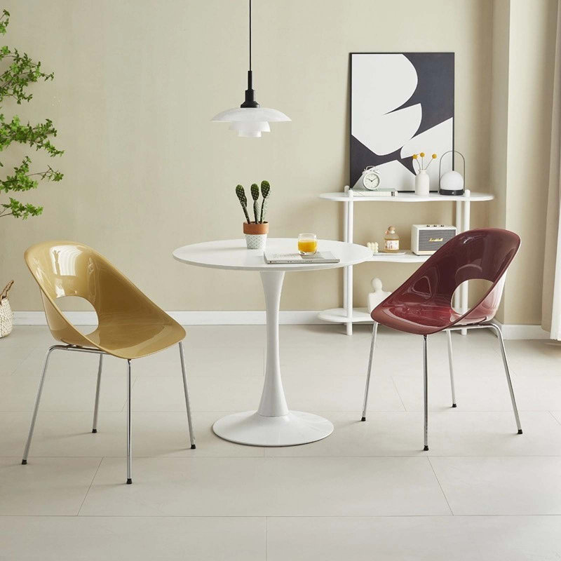 Table basse moderne, Blanc, H 29,13 po x L 31,5 po x l 31,5 po, Blanc