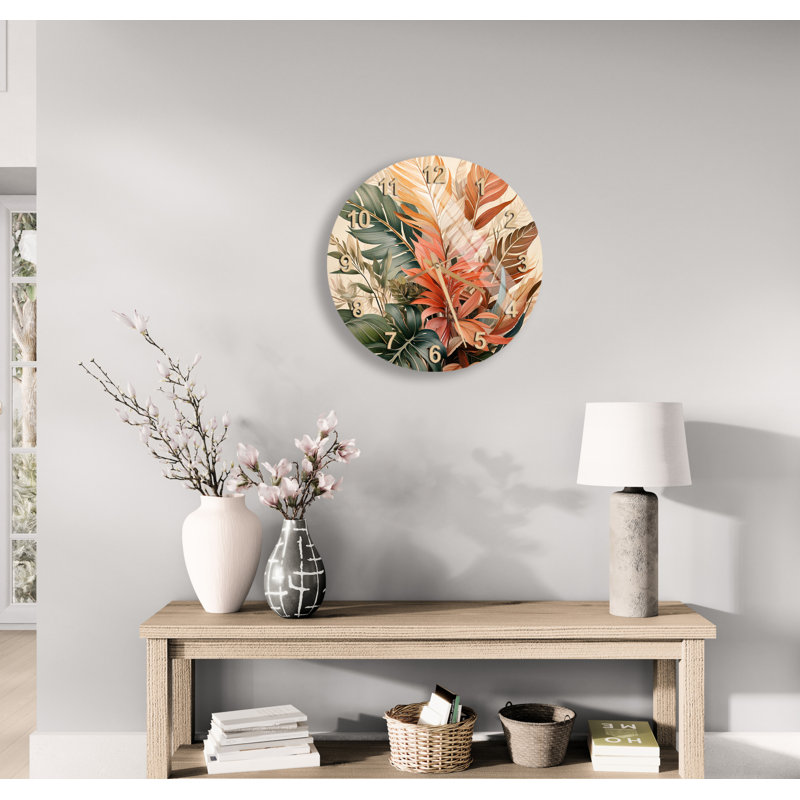 Horloge murale en verre trempé, Doré