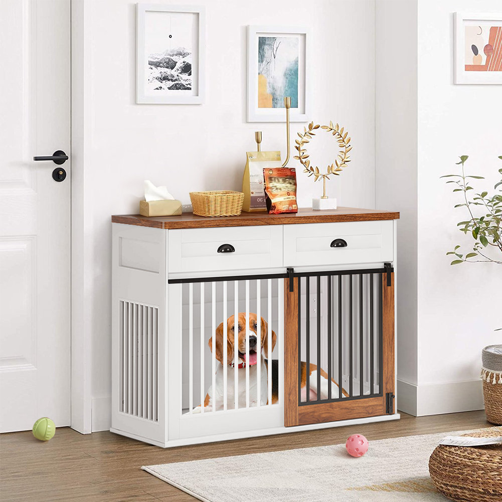 Tucker Murphy Pet™ Furniture Style Wooden Dog Cage Dog Crate With Sliding Door Wayfair Canada