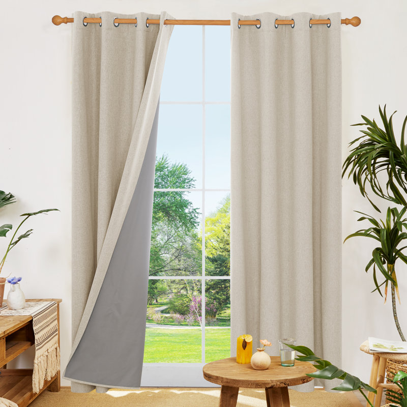 Alhamdi Blackout Curtain Pair, 117cm Width x 138cm Drop, Coral Pink