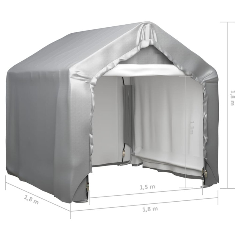 Dakota Fields Storage Tent Grey 1.8x1.8m Galvanised Steel