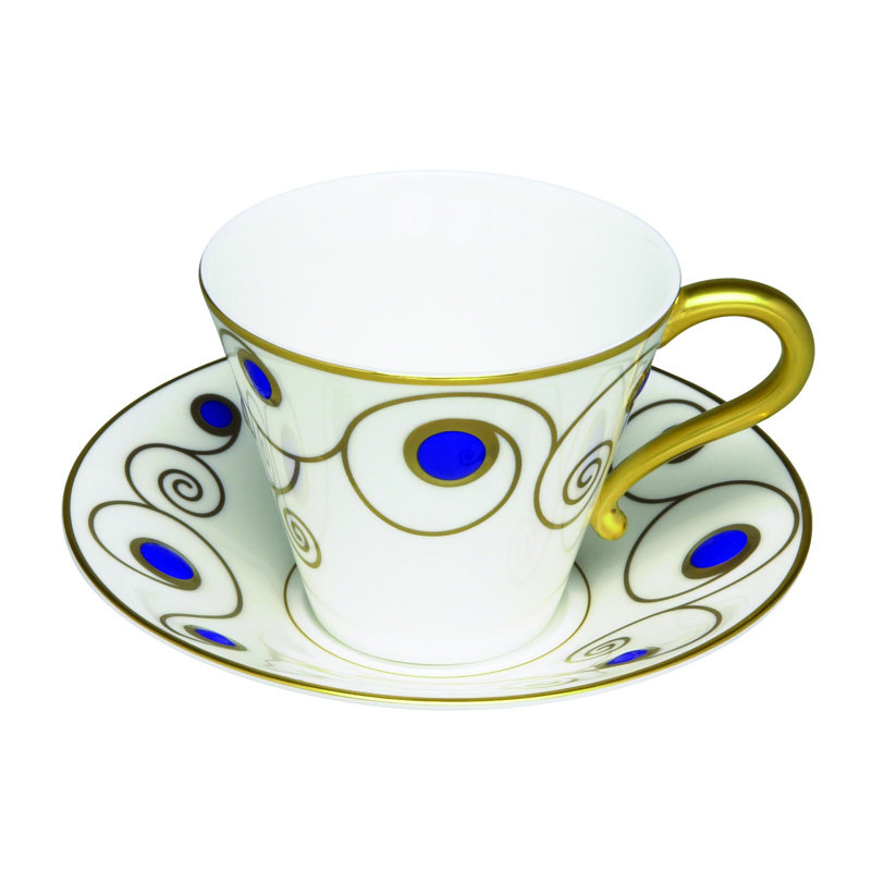 Jewel Bone China Teacup and Saucer