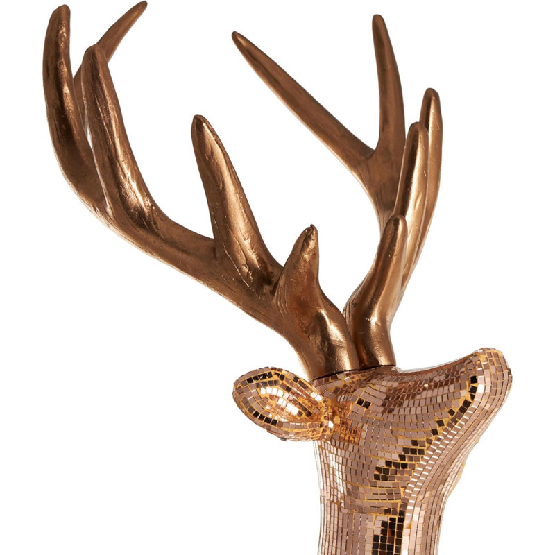 Statue de décoration de plancher en fibre de verre renne avec motif mosaïque, figurine décorative