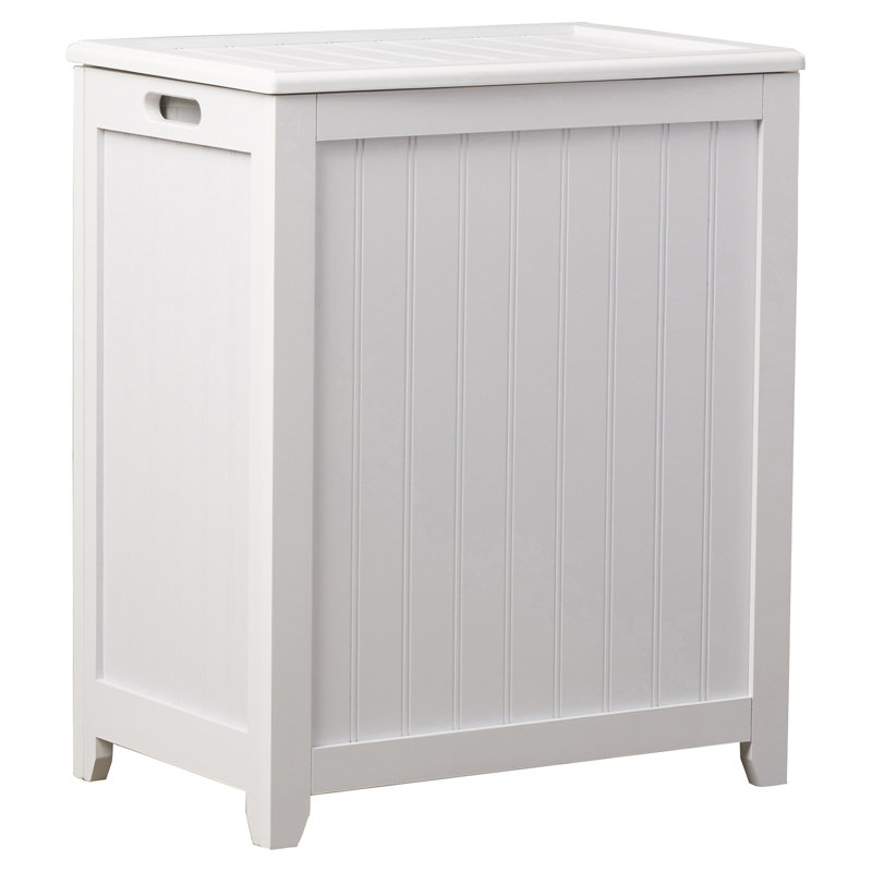 Cabinet Laundry Hamper with Handles, White