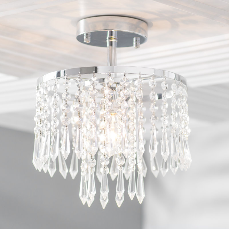 Plafonnier semi-encastré en cristal à 1 lumière à 1 lumière Dawniel