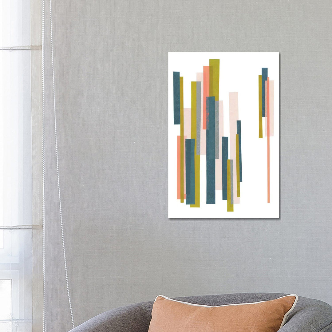 Retro Stripes No. 1 von Melissa Selmin - Galerie-verpackte Leinwand Giclée auf Leinwand