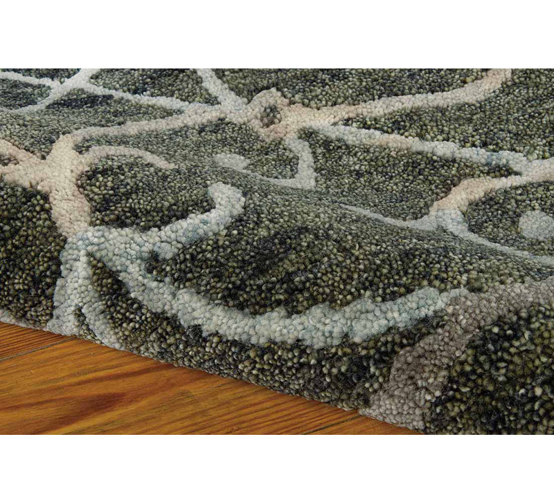 Tapis gris anthracite en laine noué à la main Gaskill, Rectangle 7 pi 9 po x 9 pi 9 po