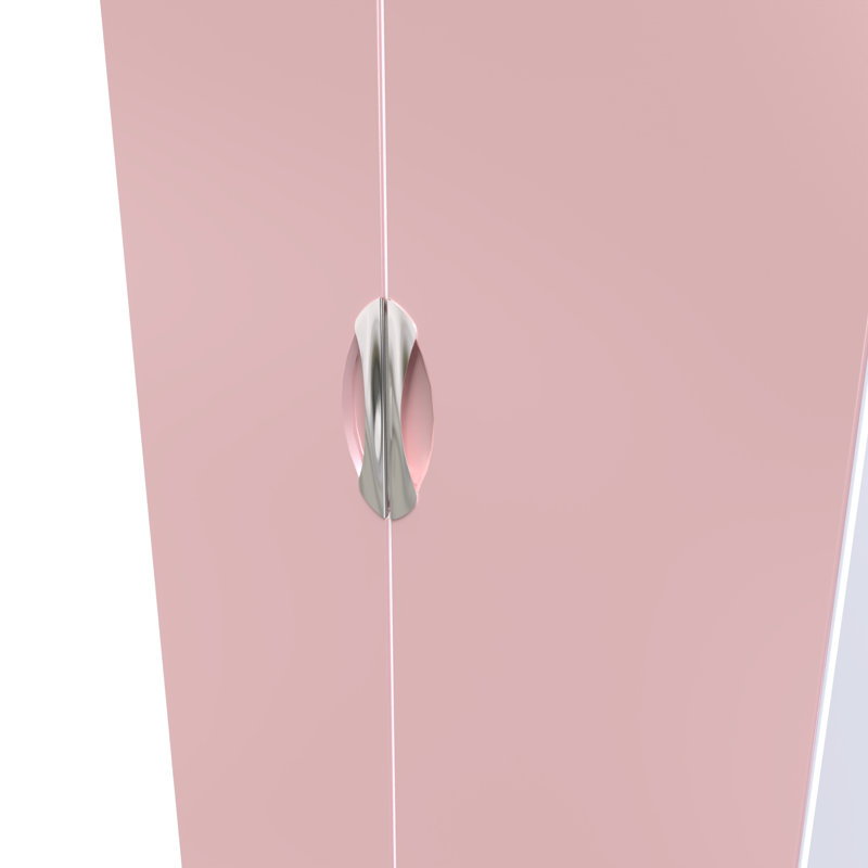 Bhodhini 2 Door Wardrobe, Pink/White, 182cm H x 74cm W x 53cm D