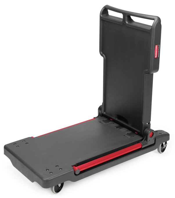 Black and Red Convertible Mobile Utility Cart with 2 Shelves