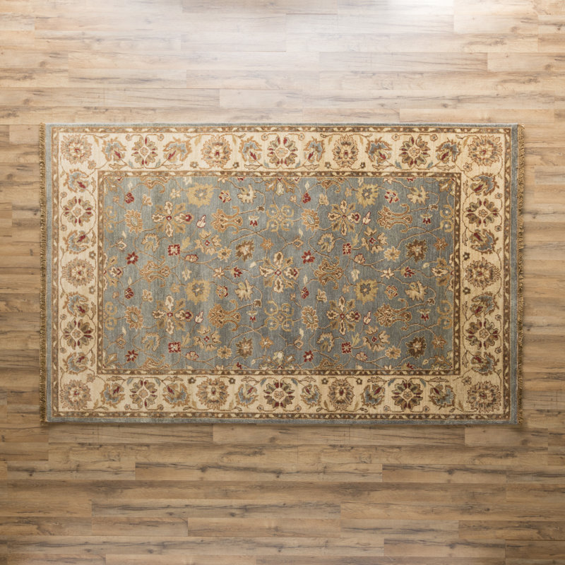 Estate Hand Knotted Wool Floral Area Rug, Rectangle 2' x 3'