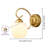 Set Of 2 Vintage Gold Wall Sconces, Dimmable Hardwired With Frosted Glass
