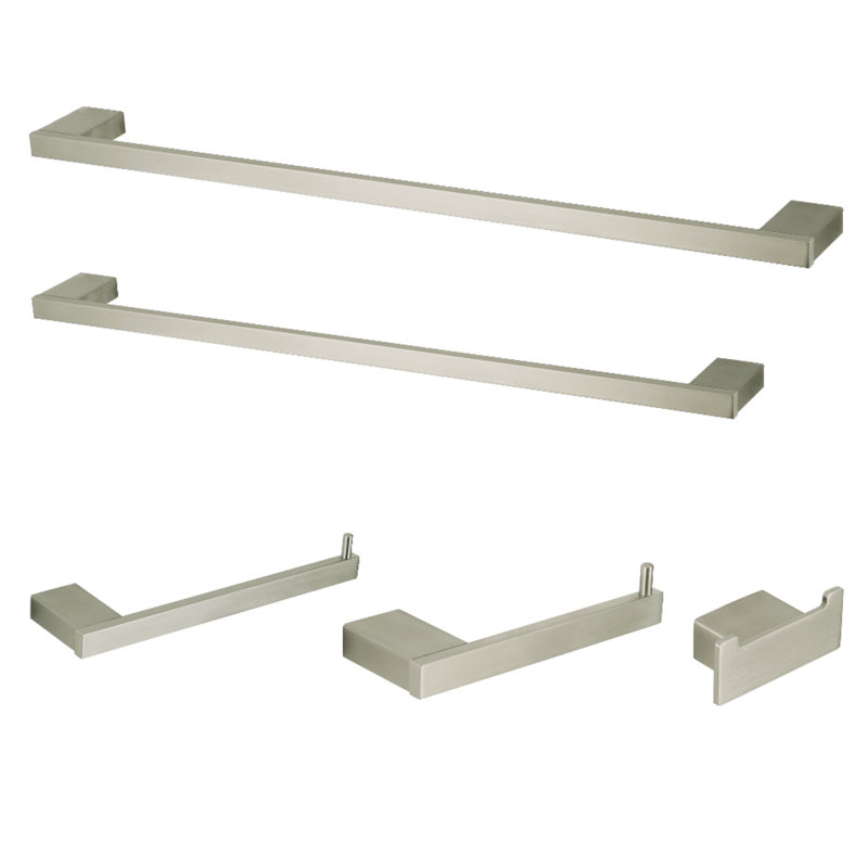 Ensemble de quincaillerie de salle de bain 5 pièces metzinger, Nickel brossé