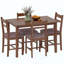 Ensemble de salle à manger 5 pièces en bois massif pour 4 personnes, table de cuisine de style campagnard avec chaises rembourrées pour petits espaces, salle à manger, coin repas