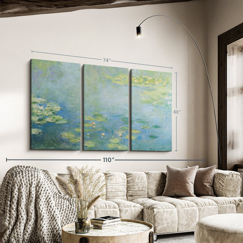 "Nymphéas III" sur toile, H 48 po x l 74 po