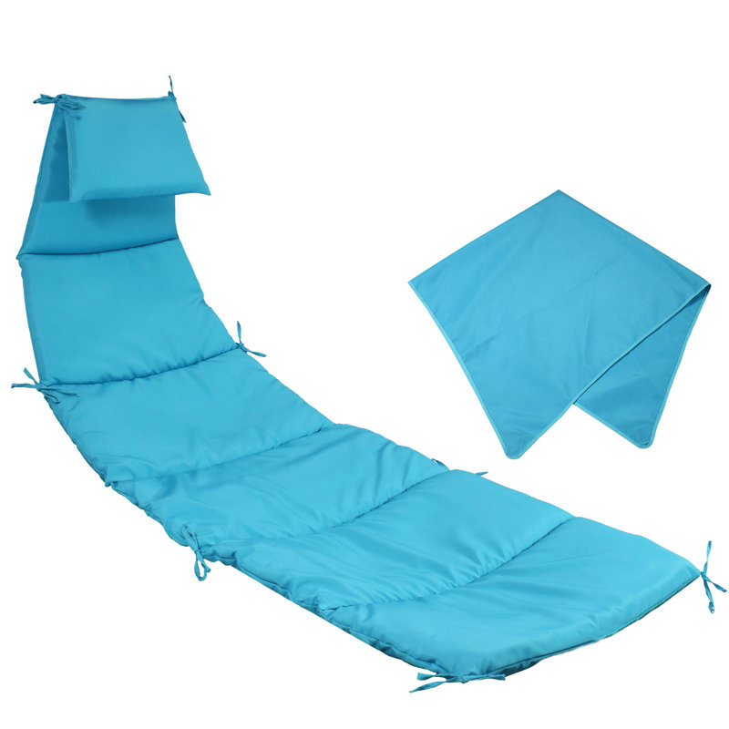 Outdoor 2" Hanging Lounger Replacement Cushion and Umbrella Set - Teal, Blue