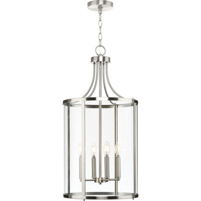 Luminaire suspendu cylindrique de style lanterne à 4 lumières Hejan