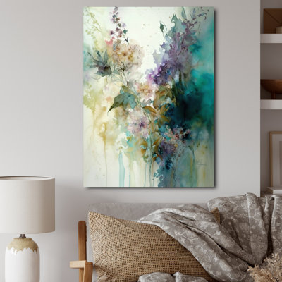 «Blue Poppy Flowers Delicate Retro Watercolor», reproduction