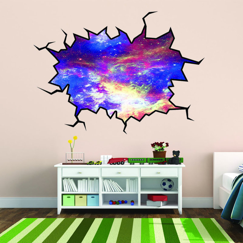 Décalcomanie murale espace pour l’extérieur galaxy, H 18 po x l 22 po x P 0,01 po