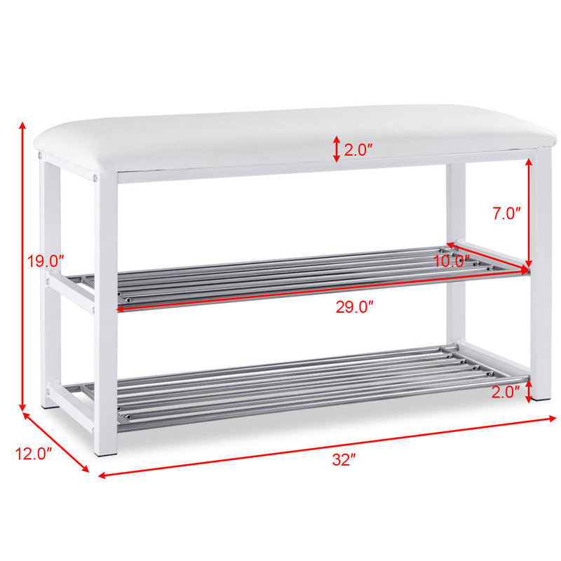 6 Pair Shoe Storage Bench