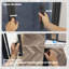 Porte de douche pliante sans cadre en verre trempé, réversible, 86 cm (L) x 183 cm (H), noire.-106893268-124845626