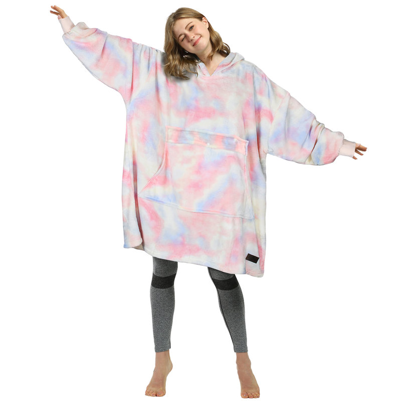 Surdimensionné avec couverture à capuche et molleton, Barbe à papa, Ombre