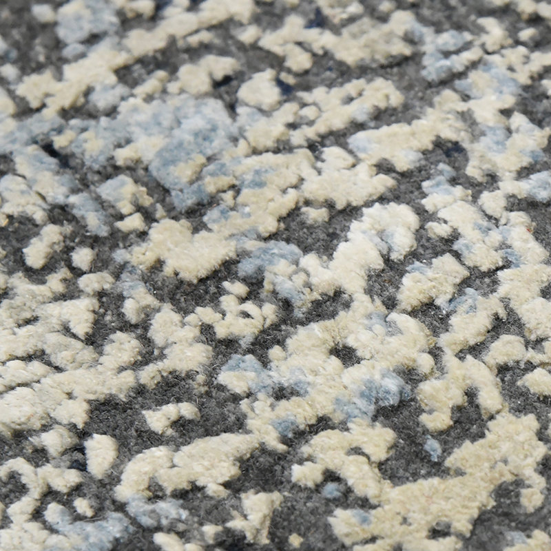 Annastaziah Abstract Handmade Hand-Knotted Indoor Use Only Area Rug in Gray/Tan/Blue, Rectangle 2' x 3'