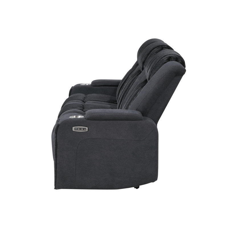 Canapé inclinable électrique noir avec appui-tête Duran, Noir