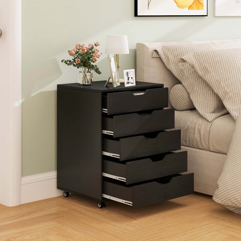 Izmir 5 -Drawer File Cabinet, Black