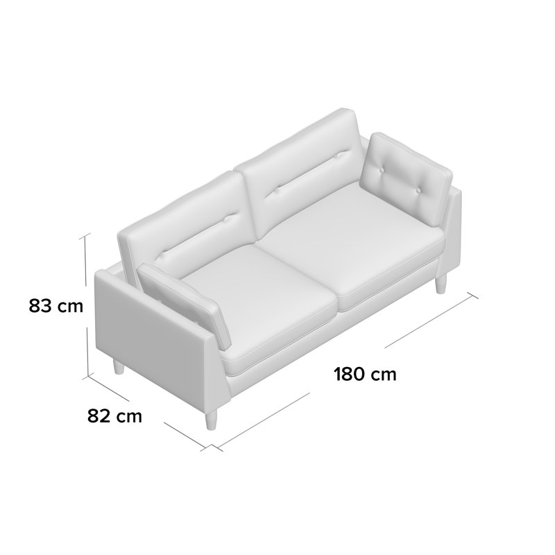 Callier Sofa, Navy Blue, 83cm H x 180cm W x 82cm D